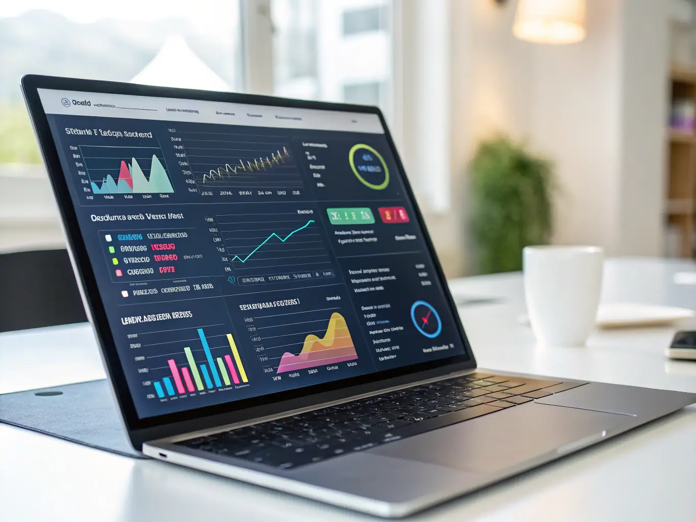 A professional photograph of a business dashboard displaying real-time data and performance metrics, illustrating the power of automated reporting and analytics.