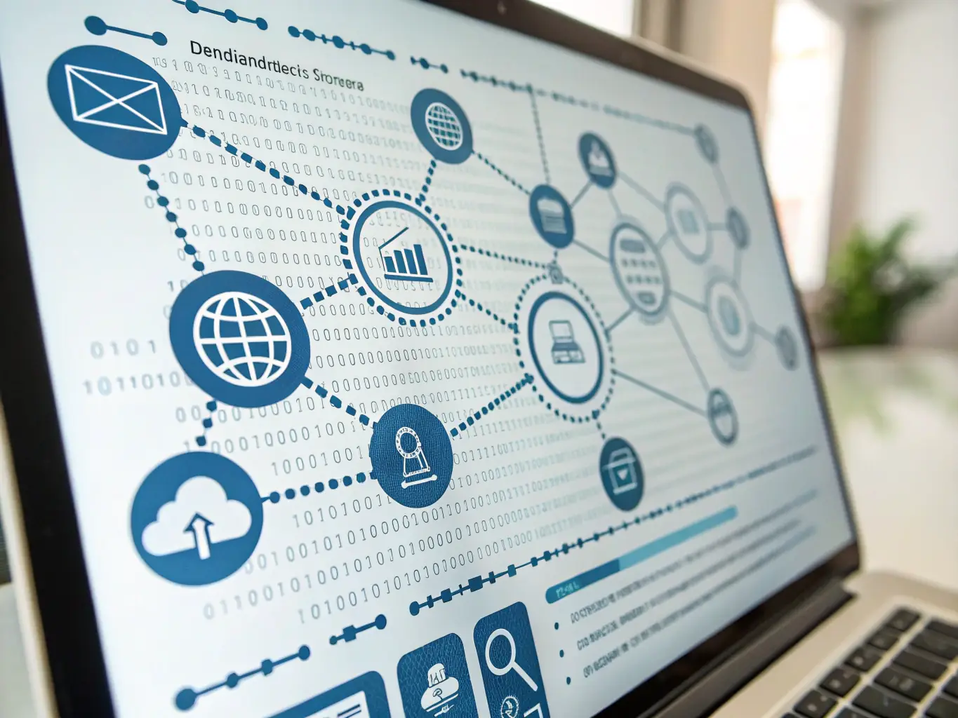 A visual representation of automated workflows, showing data flowing seamlessly between different business systems, highlighting efficiency and connectivity.